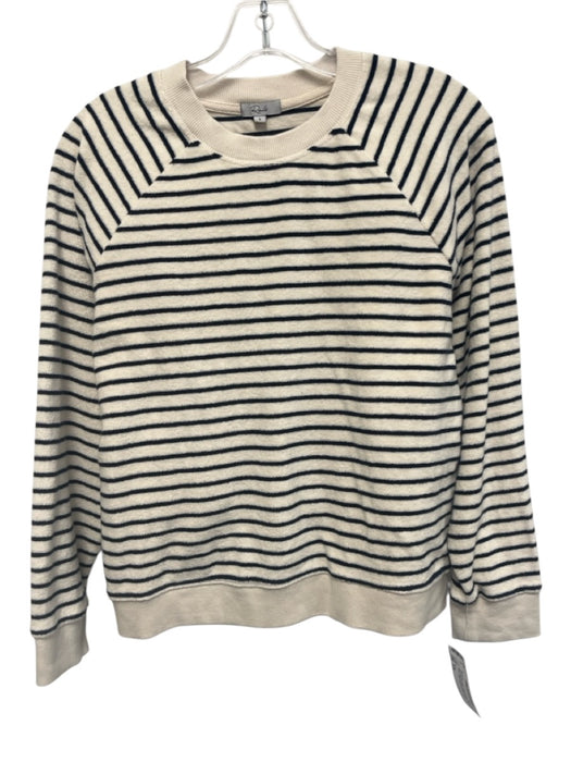 Rails Size S/M Navy Blue & White Cotton Long Sleeve Terry Cloth Short Set Navy Blue & White / S/M