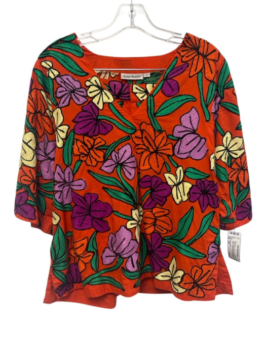 Roller Rabbit Size S/M Orange, Purple, Green Cotton Short Sleeve Short Set Orange, Purple, Green / S/M
