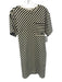 Tory Burch Size Small White & Black Cotton Short Sleeve Striped Pockets Dress White & Black / Small