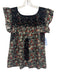 Mi Golondrina Size Small Red, Green, Blue Cotton Blend Ruffle Cap Sleeve Top Red, Green, Blue / Small