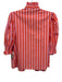 Saule Parc Size Small Orange & Purple Cotton Half Puff Sleeve Striped Top Orange & Purple / Small