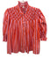 Saule Parc Size Small Orange & Purple Cotton Half Puff Sleeve Striped Top Orange & Purple / Small
