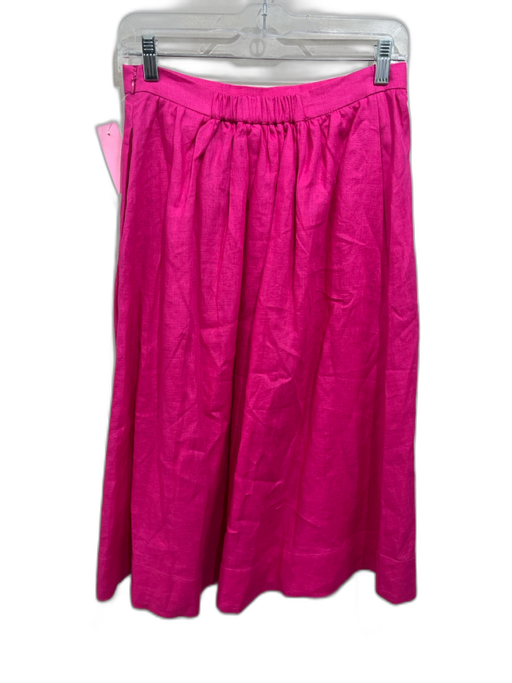 Rhode Size M Hot pink Missing Fabric Tag Linen Feel Elastic Back Side Zip Skirt Hot pink / M