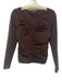 J Crew Size Small Dark Brown Long Sleeve Ruched V Neck Top Dark Brown / Small