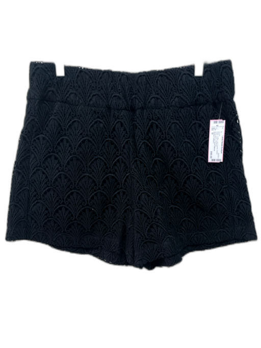 Eleanor Leftwich Size M Black Cotton Lace Overlay Elastic Waist Short Shorts Black / M
