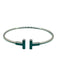 Tiffany & Co. Silver & Teal 18K White Gold Turquoise Open Cuff Wire Bracelet Silver & Teal