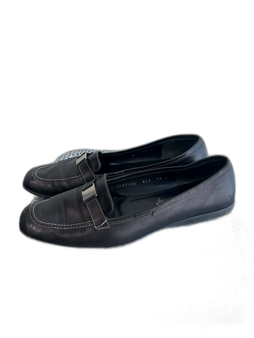 Salvatore Ferragamo Shoe Size 9.5 Black Leather Square Toe Buckle Detail Shoes Black / 9.5