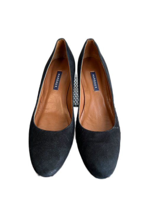 Margaux Shoe Size 40 Black Leather Suede Almond Toe Block Heel Shoes Black / 40