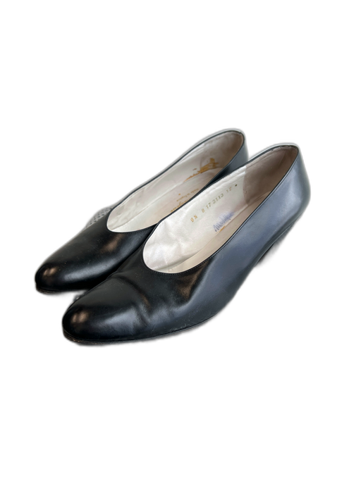 Robert Clergerie Shoe Size 9.5 Black Leather Pointed Toe Stitch Detail Shoes Black / 9.5