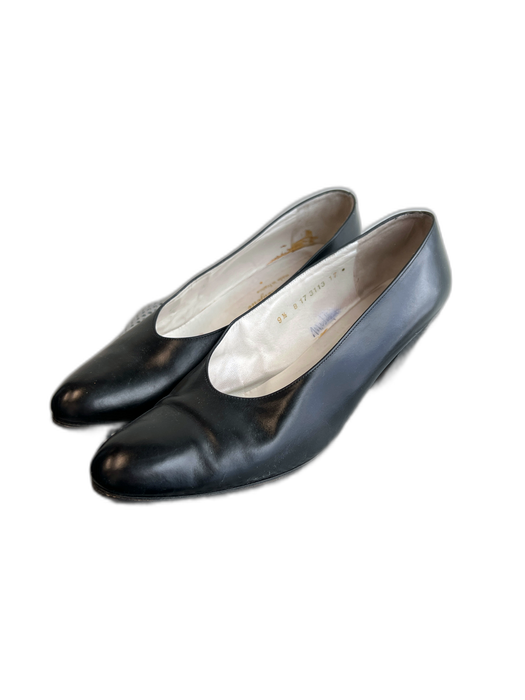Robert Clergerie Shoe Size 9.5 Black Leather Pointed Toe Stitch Detail Shoes Black / 9.5