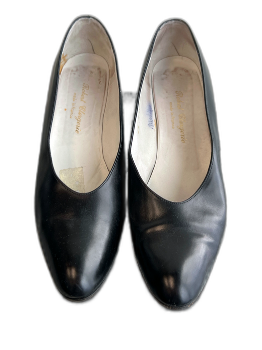 Robert Clergerie Shoe Size 9.5 Black Leather Pointed Toe Stitch Detail Shoes Black / 9.5