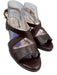 Prada Shoe Size 40 Dark Brown Leather Upper Criss Cross Ankle Buckle Sandals Dark Brown / 40