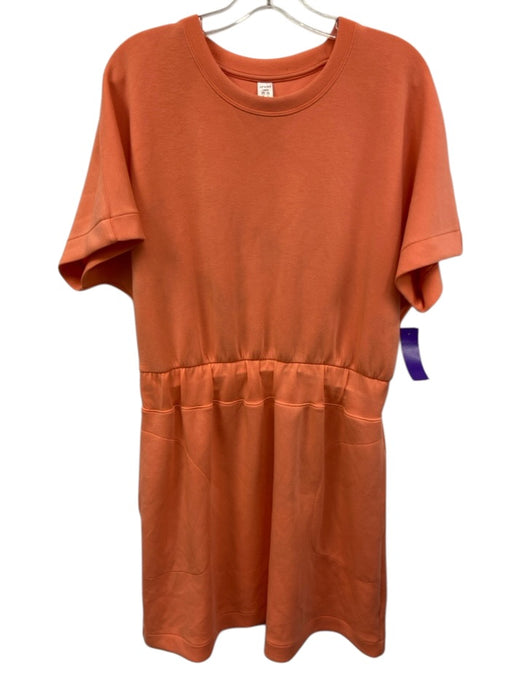 Spanx Size L Coral Orange Modal Blend Short Dolman Sleeve Pocketed Dress Coral Orange / L