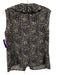 St. John Size 10 Black & Cream White Silk Sequin Design Abstract Print Top Black & Cream White / 10