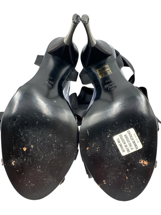 Alexander McQueen Shoe Size 40 Black & Pink Leather & Textile Upper Sandals Black & Pink / 40