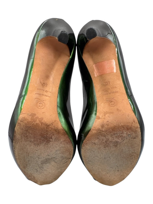 Alexander McQueen Shoe Size 40 Green, Purple & Beige Leather Upper Patent Pumps Green, Purple & Beige / 40