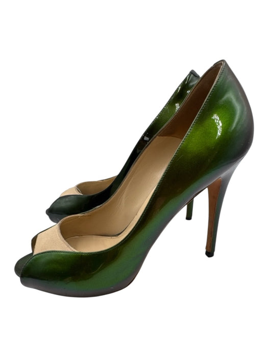 Alexander McQueen Shoe Size 40 Green, Purple & Beige Leather Upper Patent Pumps Green, Purple & Beige / 40