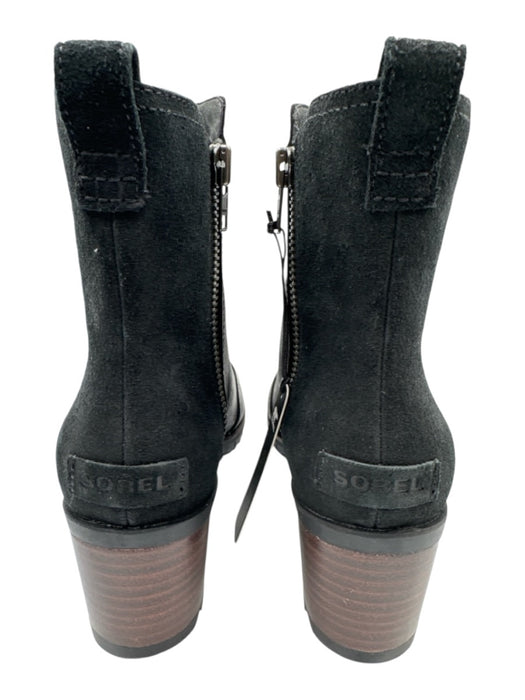 Sorel Shoe Size 9.5 Black Leather Upper Side Zip Waterproof Ankle Boots Black / 9.5
