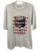 Uniqlo Size L White & Red Cotton Blend Abstract T shirt Crew Men's Short Sleeve White & Red / L