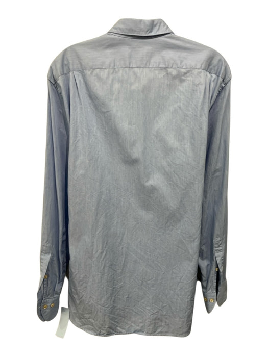 Stenstroms Size L Light blue Cotton Solid Button Up Men's Long Sleeve Shirt Light blue / L