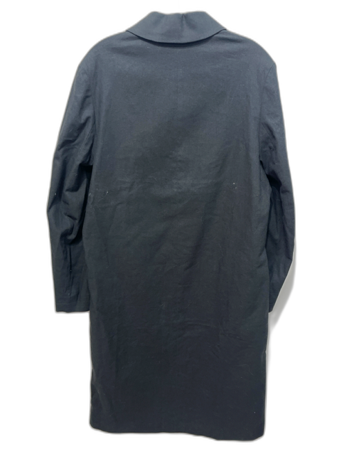 Zara Size S Charcoal Black Linen Blend Button Front Collared Long Coat Charcoal Black / S