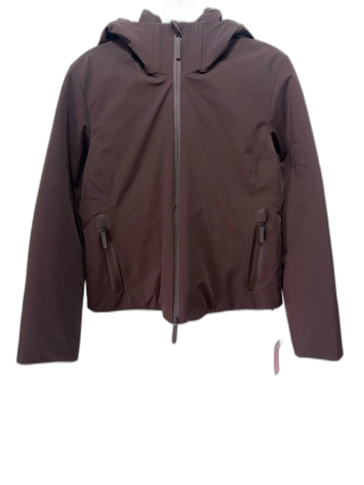 Zara Size XS Dark Brown Polyamide Blend Removable hood Zipper Front Jacket Dark Brown / XS