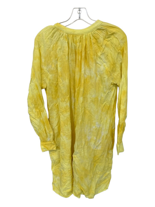 Honorine Size S Yellow Cotton Long Sleeve Tie Dye Dress Yellow / S