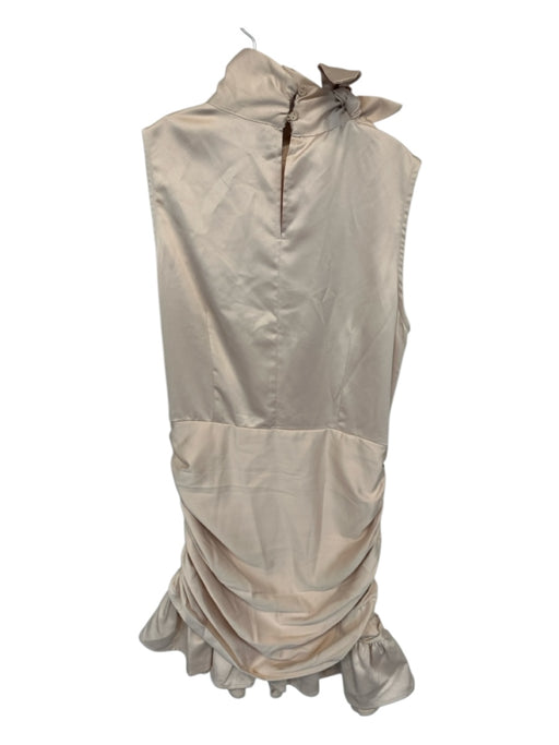 TCEC Size M nude Polyester Neck Tie Gathered Side Sleeveless Dress nude / M
