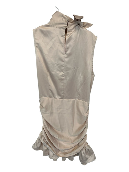 TCEC Size M nude Polyester Neck Tie Gathered Side Sleeveless Dress nude / M