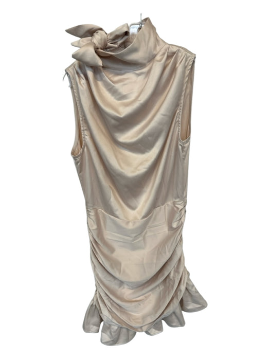 TCEC Size M nude Polyester Neck Tie Gathered Side Sleeveless Dress nude / M