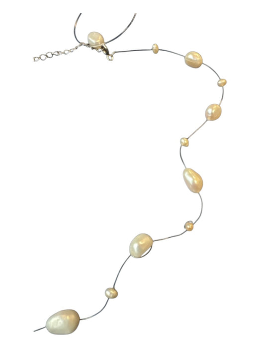 Pearl Pearls Clear Strap Necklace Pearl