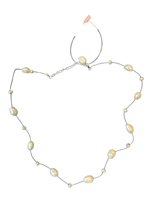 Pearl Pearls Clear Strap Necklace Pearl