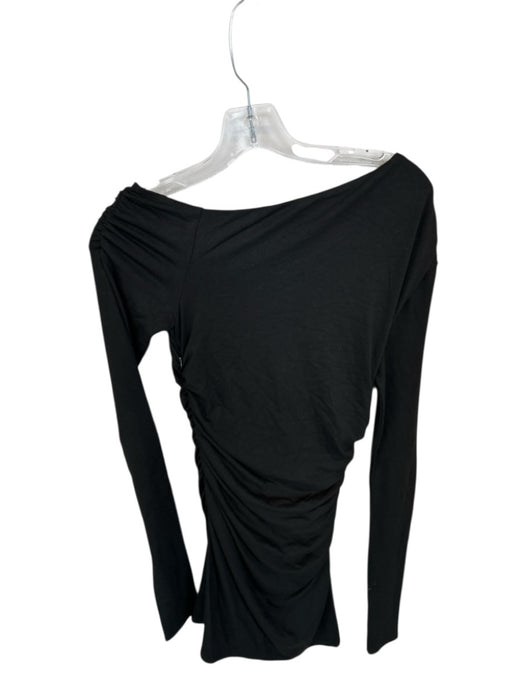 Superdown Size S Black Mink Scrunch Detail Long Sleeve Square Neck Dress Black / S