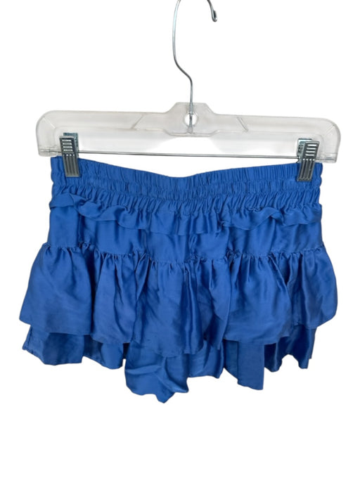 Shug! Size S Blue Silk Ruffle Mini Skort Blue / S