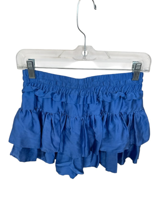 Shug! Size S Blue Silk Ruffle Mini Skort Blue / S