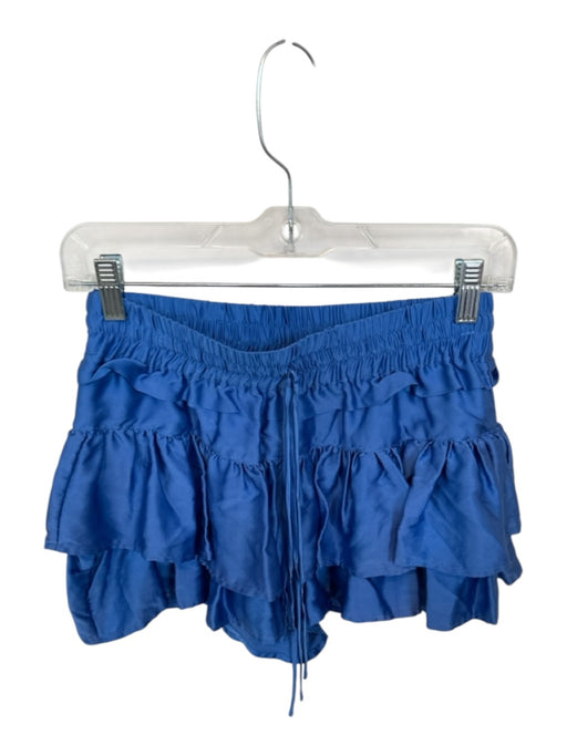 Shug! Size S Blue Silk Ruffle Mini Skort Blue / S