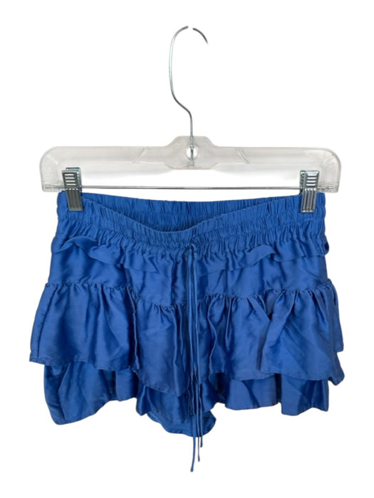 Shug! Size S Blue Silk Ruffle Mini Skort Blue / S