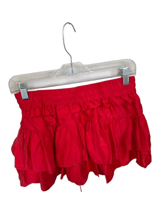 Shug! Size S Red Silk Ruffle Mini Skort Red / S