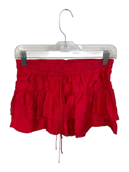 Shug! Size S Red Silk Ruffle Mini Skort Red / S