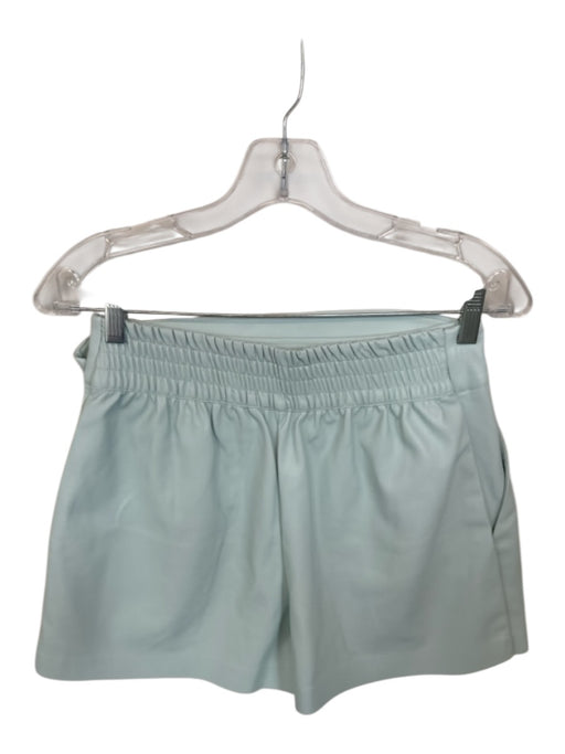 Susana Monaco Size S Baby Blue Vegan Leather High Waist Strapless Short Set Baby Blue / S