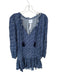 Misa Size M Navy & white Rayon Long Balloon Sleeve Paisley Elastic Waist Dress Navy & white / M