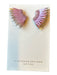 Mignonne Gavigan Pink & Rose Gold Sequin Post Back Wings Earrings Pink & Rose Gold