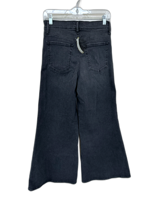 Frame Size 28 Black Cotton Blend Button Fly High Rise Wide Flare Bottom Jeans Black / 28
