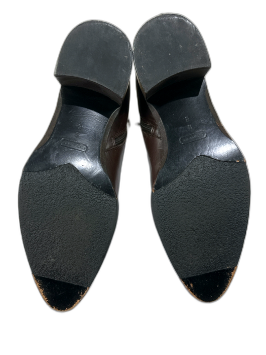 Coach Shoe Size 8B Dark Brown & Beige Leather Side Zip Pointed Toe Boots Dark Brown & Beige / 8B