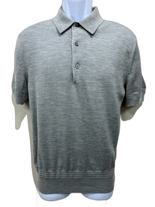 Tom Ford Size 50 Gray Cashmere Blend Solid Knit Polo Men's Short Sleeve Gray / 50