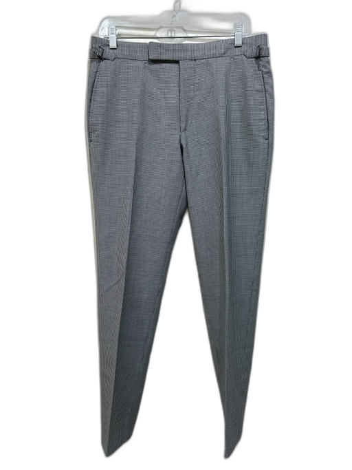 Tom Ford Size 48 Black & White Wool Houndstooth Dress Side Tabs Men's Pants Black & White / 48