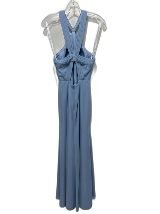 Azazie Size C Light Slate Blue Polyester Sleeveless Halter Pleat Detail Gown Light Slate Blue / C