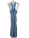 Azazie Size C Light Slate Blue Polyester Sleeveless Halter Pleat Detail Gown Light Slate Blue / C
