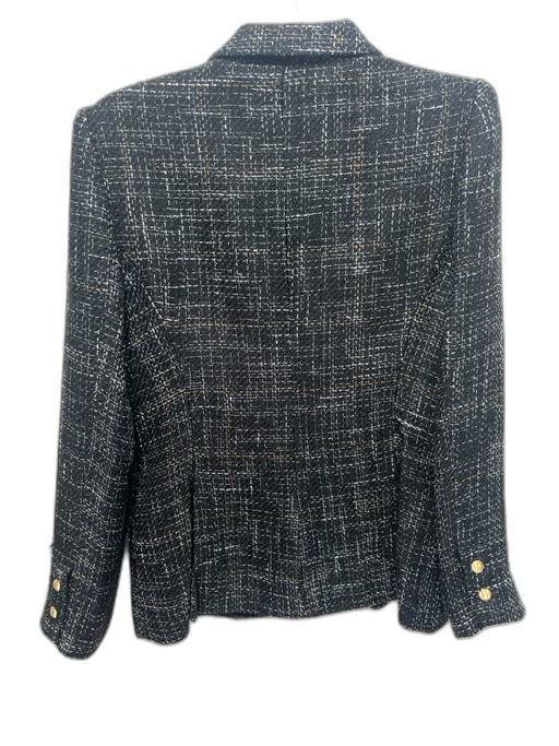 L'agence Size 8 Black & White Polyester Blend Metallic Thread Tweed Jacket Black & White / 8