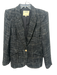 L'agence Size 8 Black & White Polyester Blend Metallic Thread Tweed Jacket Black & White / 8